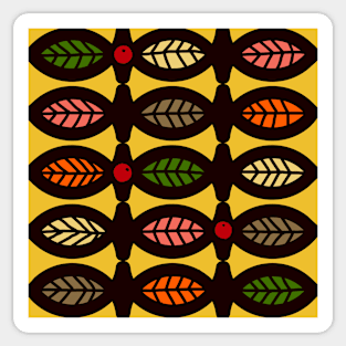 Graphic pattern with autumn leafs Sticker